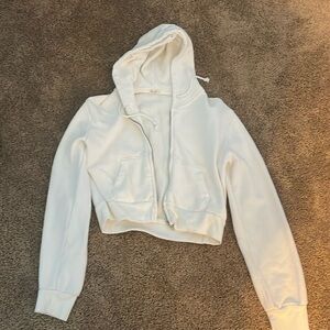 Brandy Melville Cropped Zip Up Hoodie - Crystal Hoodie